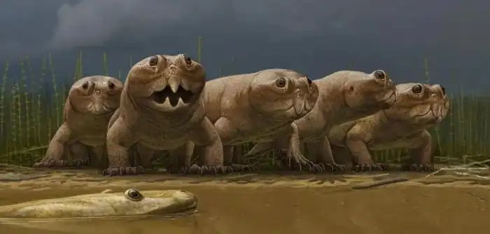 Гиперодапедон: Тело свиньи, клюв птицы и повадки грызуна. Что за странное нечто ходило по всему миру 230 миллионов лет назад?