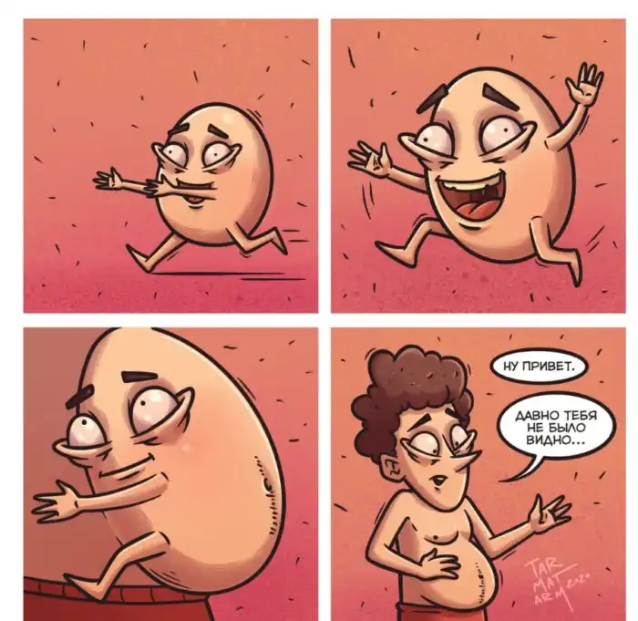 Художник рисует забаыные комиксы