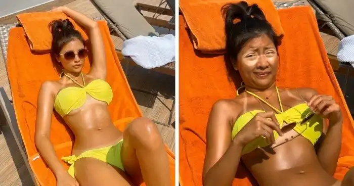 Девушка высмеивает стереотипные фотографии в Instagram