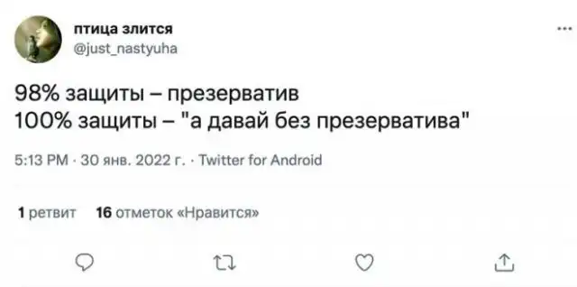 Тред в Twitter про смешные и нестандартные методы контрацепции