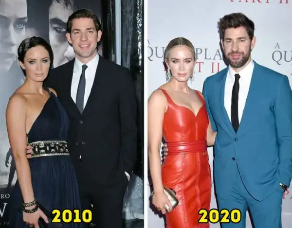 Снимки звёздных пар с их первого выхода на красную дорожку и сейчас