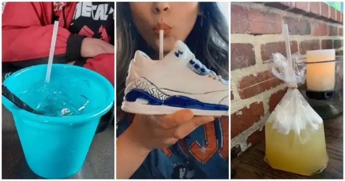 "И как пить из кроссовка?": незаурядные подачи напитков, которые ввели посетителей в недоумение