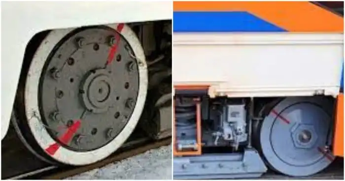 Зачем на трамвайных колёсах нужны красные полоски