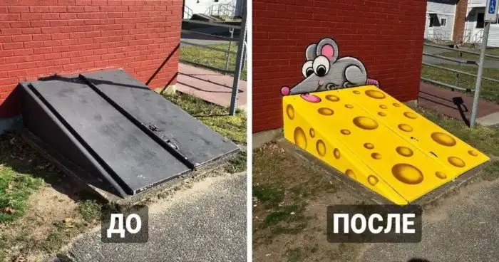Художник превращает невзрачные уголки города в красочные и яркие картины
