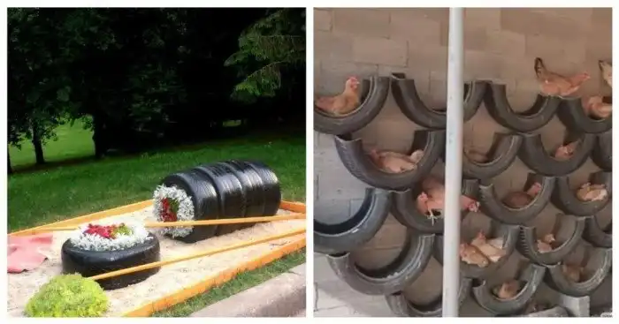 Потрясающие штуки, изготовленные из старых шин