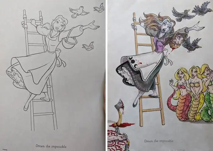 25 раз, когда взрослые сотворили жуть из детских раскрасок