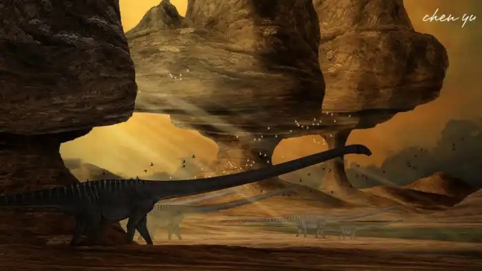 Мамэньсизавр: Динозавр с самой длинной шеей. Одна она была длиной в 15 метров, а это высота четырёхэтажного дома!