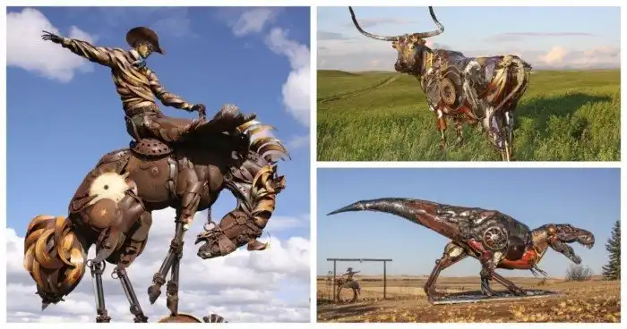 Скульптор превращает старые железки в произведения искусства