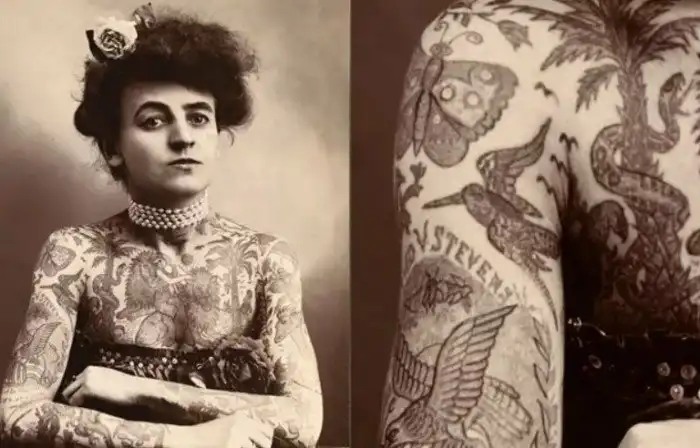 Бывшая циркачка совсем не стеснялась показывать себя: история первой женщины татуировщицы