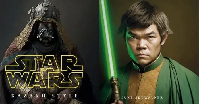 "Месть кумыса", или Казахские "Звездные войны" по версии Midjourney