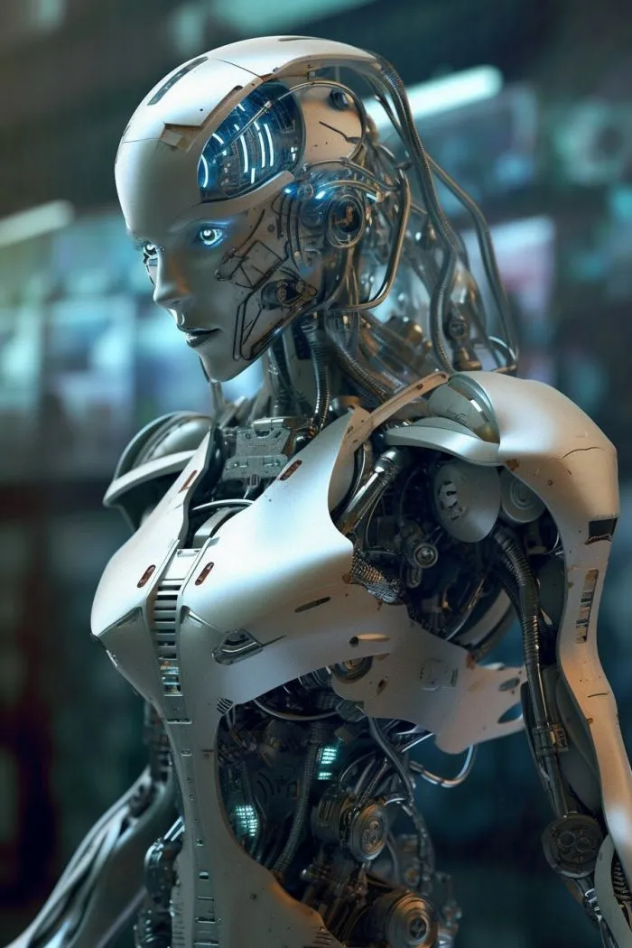 Женоподобные андроиды, нарисованные нейросетью