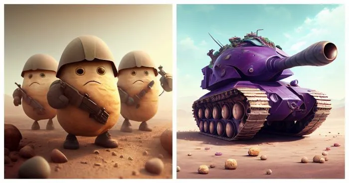Нейросеть нарисовала мультяшные съедобные войска