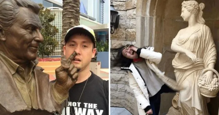 Эти люди точно знают, как правильно фотографироваться со статуями