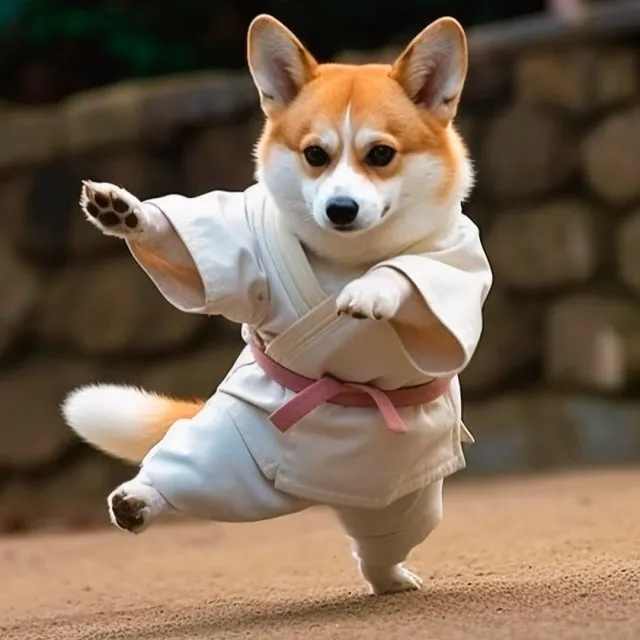 Кадры дня: нейросеть сгенерировала корги, которые владеют боевыми искусствами