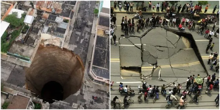 35 самых пугающих карстовых провалов и воронок