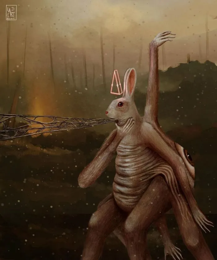 Художница рисует зловещие рисунки с различной нечистью