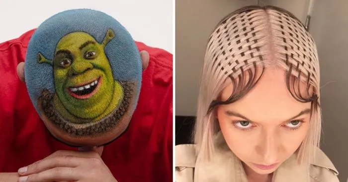 12 странных и безумных дизайнов причёсок