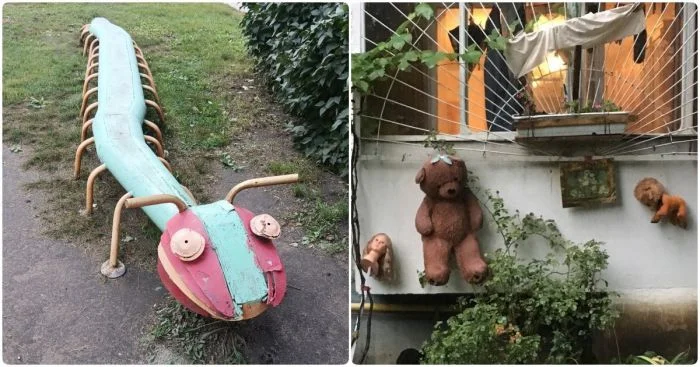 Дворовый ЖЭК-арт, который ночью может прилично напугать