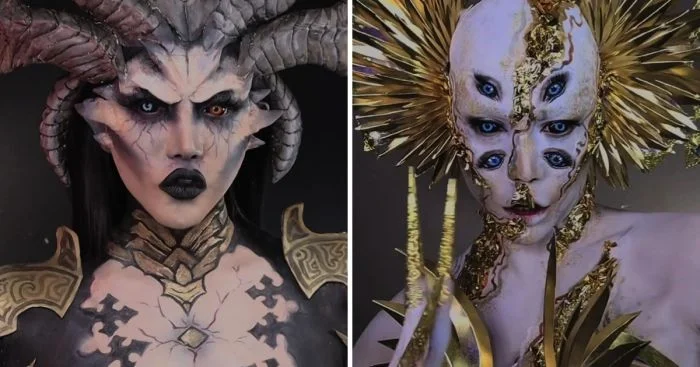 Мастер жутких перевоплощений: девушка из США показывает, как с помощью макияжа перейти на тёмную сторону