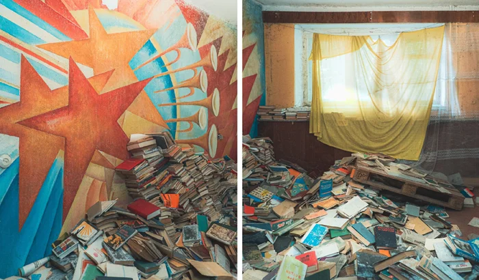 Забытое во времени: фотографическое путешествие по заброшенному пионерскому лагерю с пыльной библиотекой