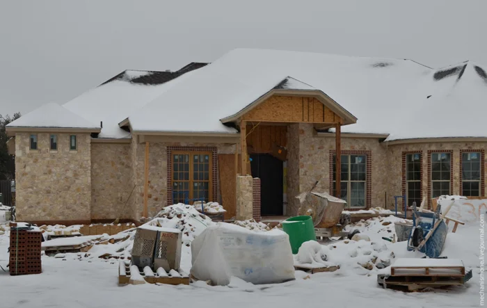 Процесс строительства домов в центральных штатах США