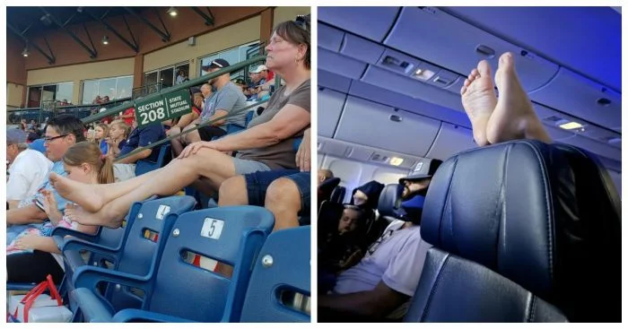 20 наглецов, которые без стеснения выставили свои грязные ноги на обозрение