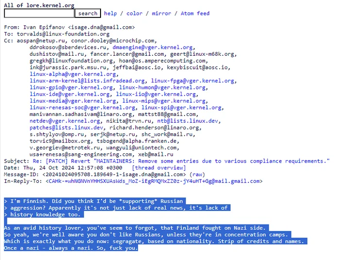 Open Source закрыт для русских? 11 мэйнтейнеров из РФ исключены из проекта Linux