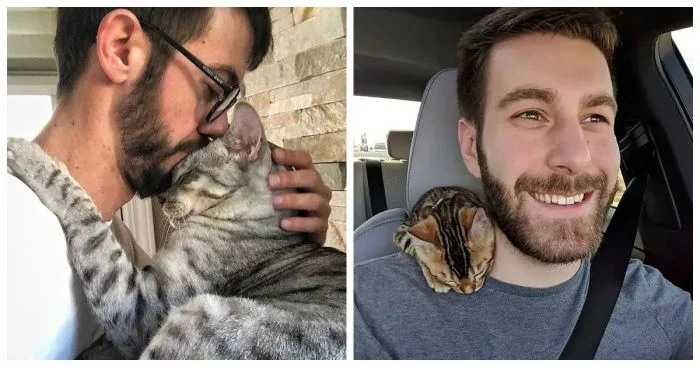 Теплые и милые снимки: папы и их усатые питомцы