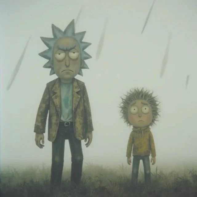 Известные герои поп-культуры в интерпретации нейросети в духе «Ежика в тумане»