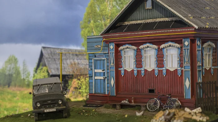 Родной деревенский домик из детства: диорама в масштабе 1/35