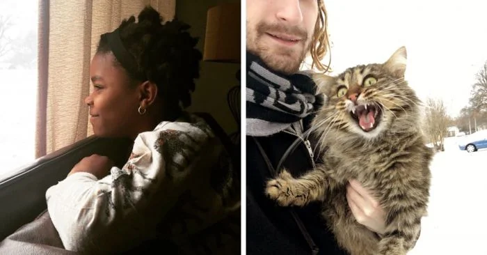 16 трогательных снимков людей и животных, впервые увидевших снег