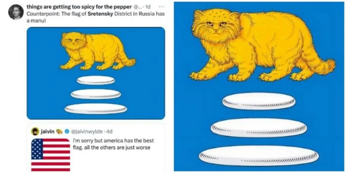 Пользователи Twitter назвали флаг Сретенского района красивее флага США