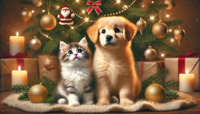 Праздничные звёзды: 25+ питомцев на фоне новогоднего уюта