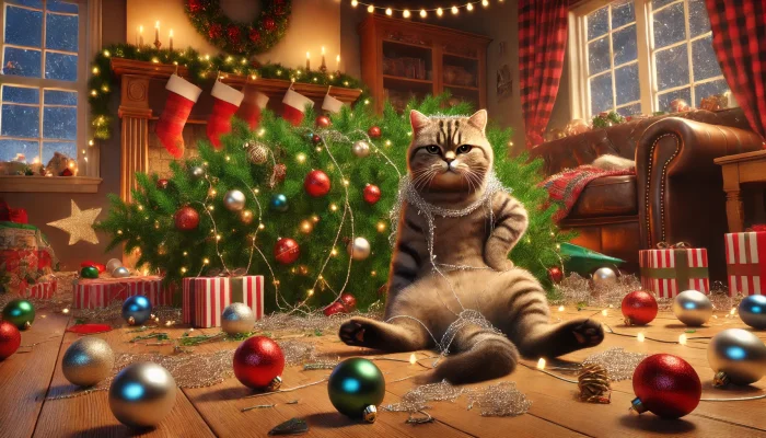 20 фото питомцев, превращающих ёлки в руины новогоднего веселья