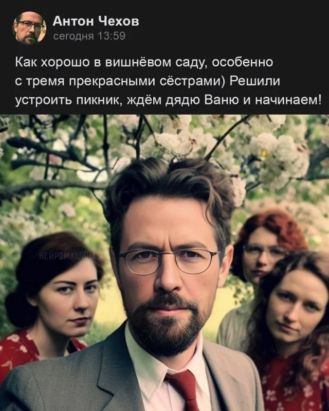 Как ИИ представляет великих классиков и их вымышленные соцсети