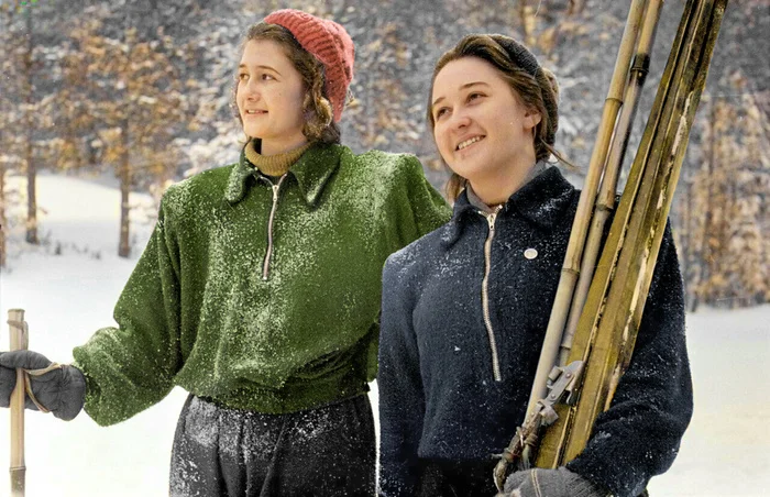 Советская зима в красках: 20 ностальгических раскрашенных фото