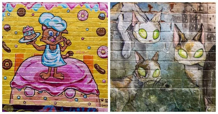 Необычная «Кошачья аллея»: когда уличное искусство встречается с пушистыми вдохновителями