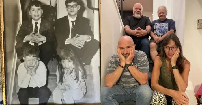 Возвращение в детство: люди повторили старые фотографии