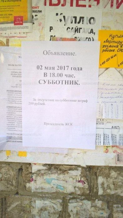 В Саратове жильцов дома оштрафовали за отсутствие на субботнике