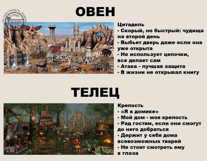 Герои Меча и Магии - знаки зодиака