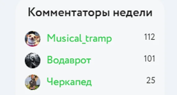 То самое чувство, когда на сайте недавно, уже комментатор недели!