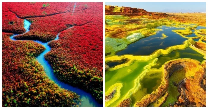 10 природных чудес планеты с невероятной палитрой цветов