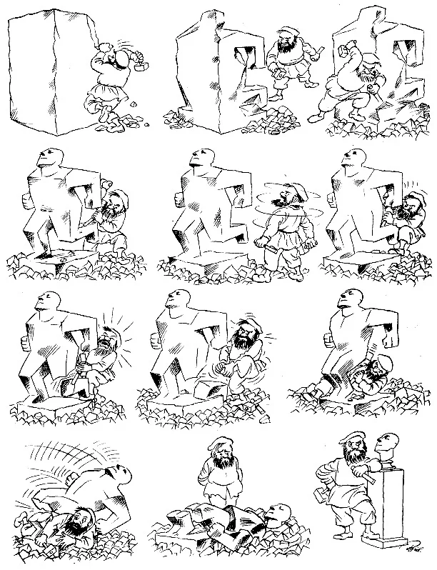 Комиксы про статуи и скульптуры