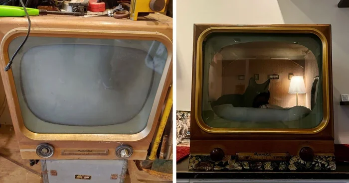 Мастер даёт старой технике вторую жизнь — в виде кошачьих лежанок