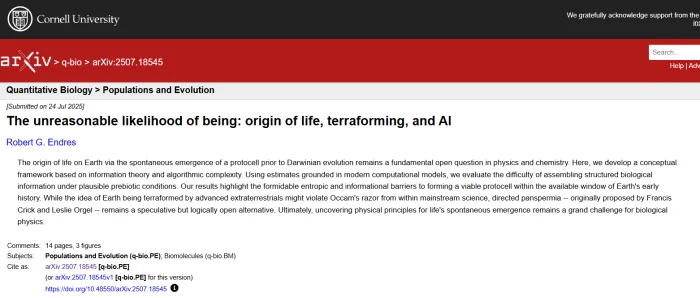 Математик поставил под сомнение самозарождение жизни на Земле