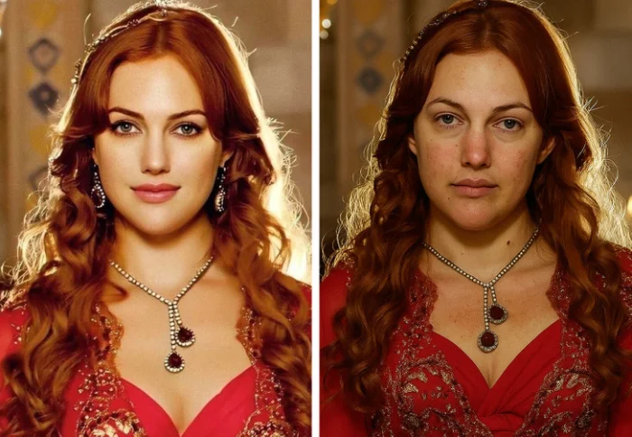Нейросеть стерла макияж с киношных красоток