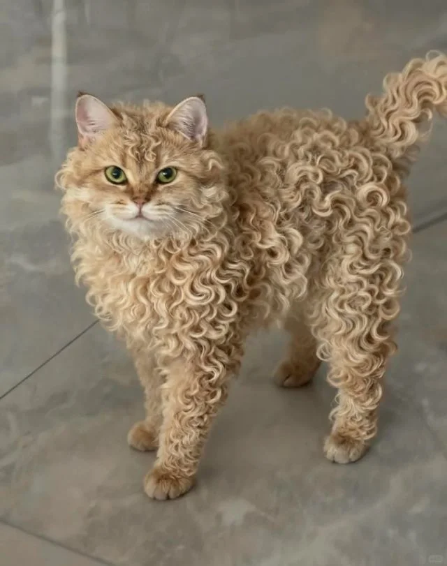 Пушистая кудряшка: кошка с уникальной шерстью покорила интернет
