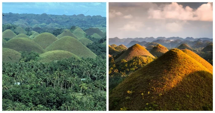 Шоколадные холмы на острове Бохоль - загадочное чудо Филиппин, чьё происхождение до сих пор остаётся необъяснимым для местных жителей.