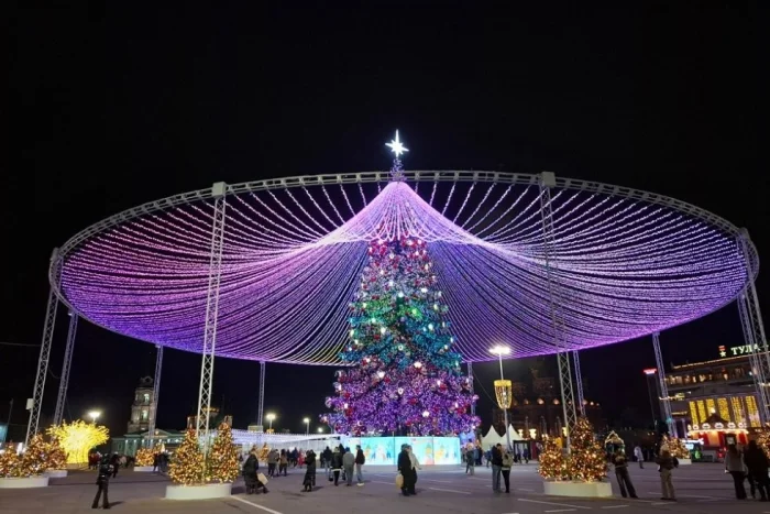 Тула засияла: в городе установили эффектную новогоднюю ёлку!