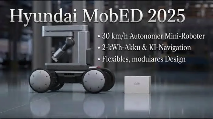 Новая китайская разработка: Рабочий мини-робот Hyundai MobED с искусственным интеллектом и аккумулятором на 2 кВт·ч